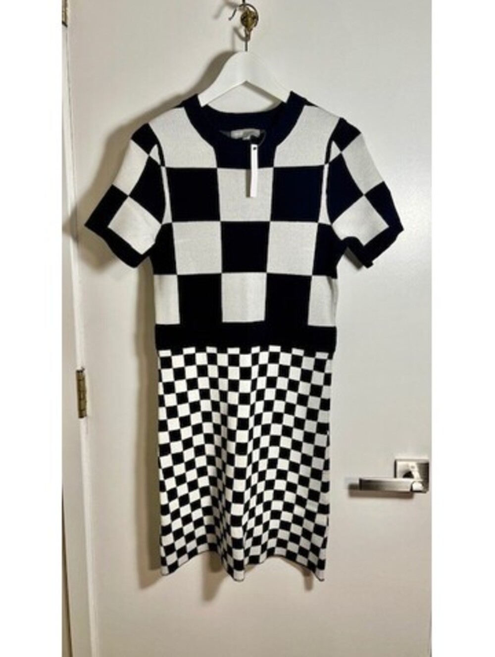 NWT ASOS DESIGN Checkerboard Knitted Dress (Size US 6)